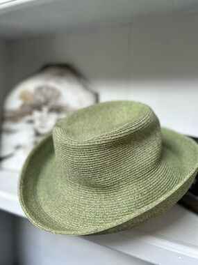 San Diego hat company green paper braided hat
